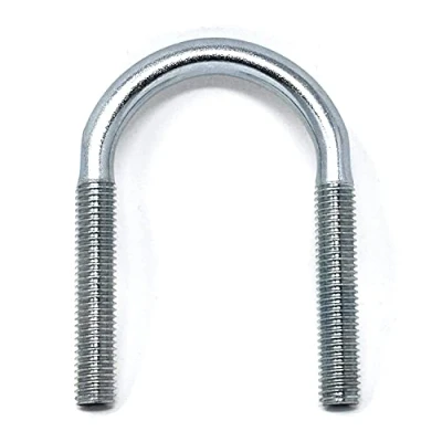 Afbeelding van Design61 Set van 4 beugelschroeven DIN 3570 rond staal M10 x Ø 44,5 48,3 mm verzinkte schroefdraadbeugel U bouten