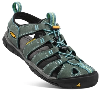 Afbeelding van Keen Clearwater CNX Outdoorsandalen, Dames, Maat: 37.5, Mineral blue/yellow Leer