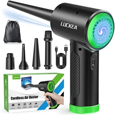 Afbeelding van LUCKEA pc blazer, elektrische stofafscheider voor pc, perslucht, reiniging van 6000 mAh, batterij, luchtblazer toetsenbord, elektronica, droge lucht, reiniging, luchtduster