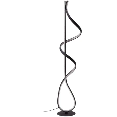 Afbeelding van LED vloerlamp Rodado, zwart, 132 cm, aluminium