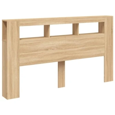 Afbeelding van Hoofdbord met LED 180x18,5x103,5 cm bewerkt hout sonoma eiken