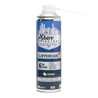 Afbeelding van VOORDEELPAK 3 STUKS The Shave Factory Ice blade Spray Clipperspray care 6 in 1 Wahl Babyliss JRL Voor Alle Tondeuses Trimmers Shavers 500ml