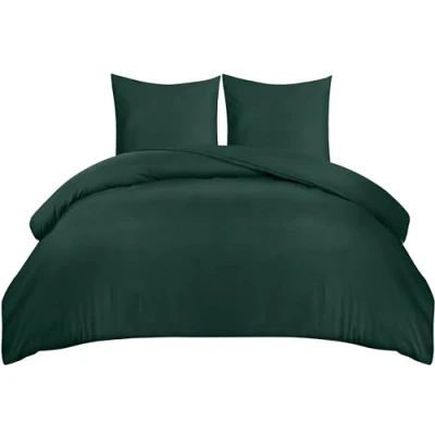 Afbeelding van Utopia Bedding Dekbedovertrekset, dekbedovertrek van zachte microvezel 240 x 220 cm met kussenslopen 65 cm, beddengoedset, smaragd