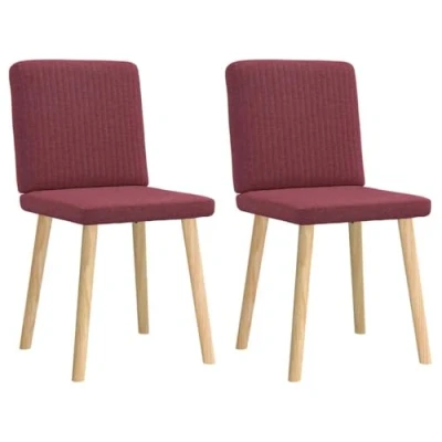 Afbeelding van Eetkamerstoelen 2 st stof wijnrood