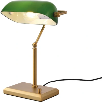 Afbeelding van Artdelight Tafellamp Stanford H 37 cm goud groen