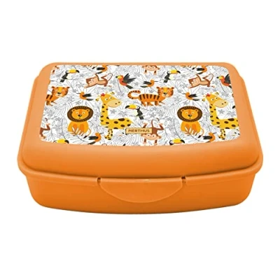 Image de NERTHUS FIH 921 Boîte à déjeuner légère et facile nettoyer Motif lions