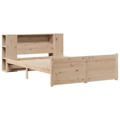 Afbeelding van vidaXL Bed met boekenkast zonder matras massief grenenhout 150x200 cm