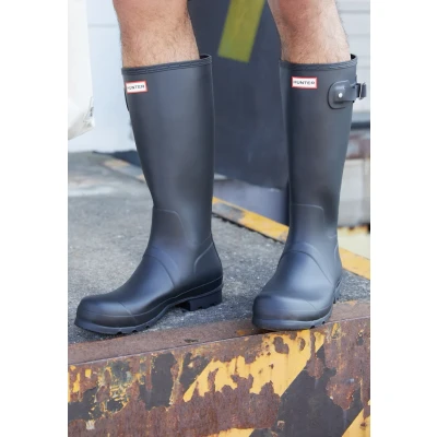 Afbeelding van Hunter Hommes Chaussures Bottes hauteur genou plates Noir 42