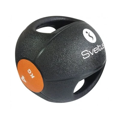 Image de Sveltus ballon de médecine double poignée 4 kg noir