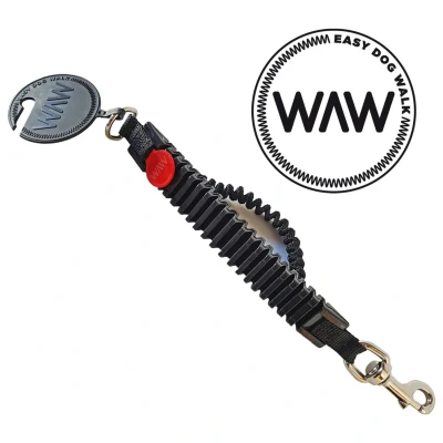 Afbeelding van Waw Easy Dog Walk Zwart Hondenriem Schokdemper 33 cm &gt;40kg