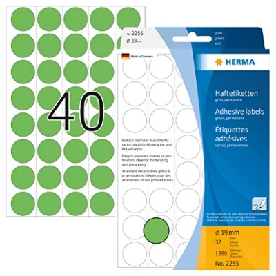Afbeelding van Etiket HERMA 2255 rond 19mm groen 1280stuks