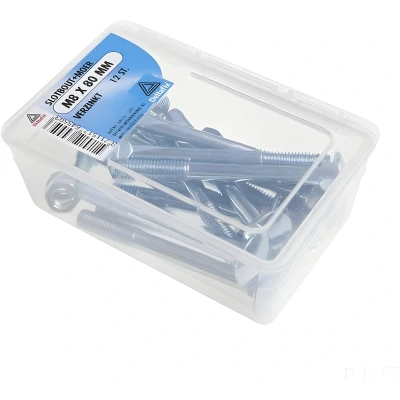 Afbeelding van Slotbout+Moer M8 x 60 mm Verzinkt