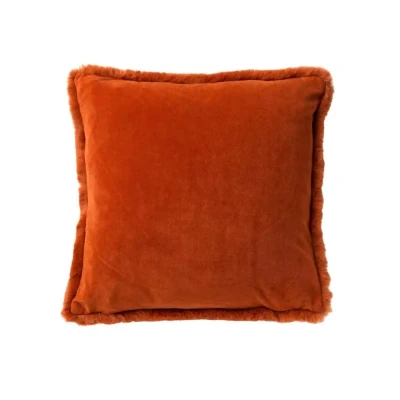Afbeelding van Dutch Decor ZAYA Sierkussen 45x45 cm bontlook effen kleur Potters Clay oranje