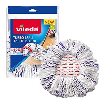 Afbeelding van Vileda Turbo 3in1 Vervanging Wit Rood Blauw