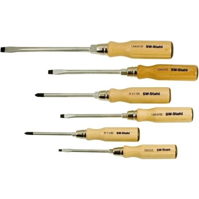 Afbeelding van SW Stahl 30501L Schroevendraaierset 6 Hout 4,5 mm, 5,5 7,0 9,0 PH1, PH2, 4.5, 5.5, 7.0, 9.0 Kunststof etui