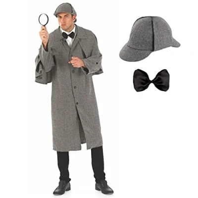 Afbeelding van Fun Shack detectivekostuum voor volwassenen, heren, Halloween kostuum, carnavalskostuum, maat L