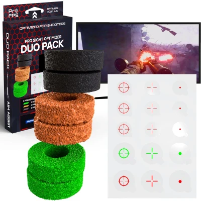 Afbeelding van ProFPS Duo Pack geschikt voor PlayStation 4 (PS4) &amp; 5 (PS5) Controller Precision Rings + Crosshair Decals eSports Gaming Accessoires
