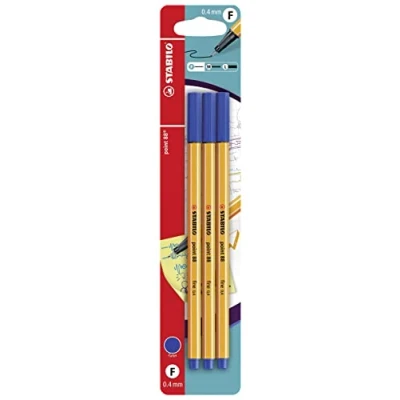 Image de Stabilo 3 stylos feutre point 88 coloris bleu