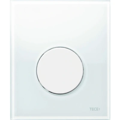 Afbeelding van Tece loop urinoir bedieningsplaat glas zuiver wit, toets wit Duurzaam materiaal