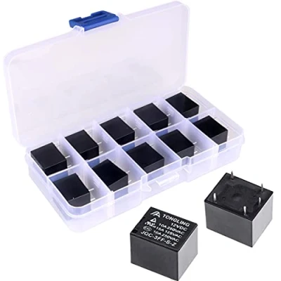 Afbeelding van GUUZI 10 Stuks Power Relais SPDT PCB Type DC 12V 5 pins Mini Coil JQC 3F