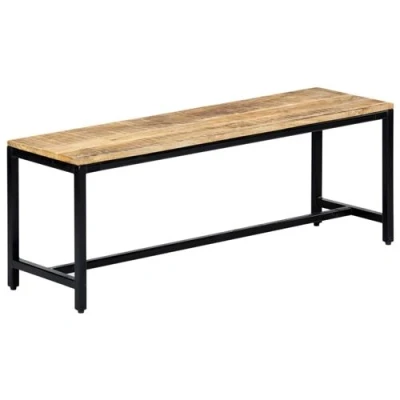 Afbeelding van Eetbank 120 cm massief ruw mangohout