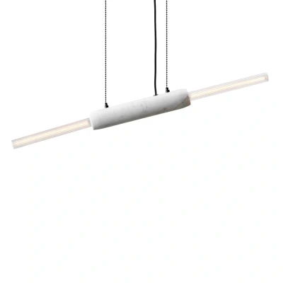 Afbeelding van Hanglamp Limbo, marmer, wit, 2 lamps, in hoogte verstelbaar