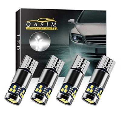 Afbeelding van Qasim 4 x T10 LED lampen W5W Canbus foutloos wig 501 168 194 wit 18 SMD voor auto koepellicht interieur leeslamp achterlicht DC9 28V heteropolariteit constant