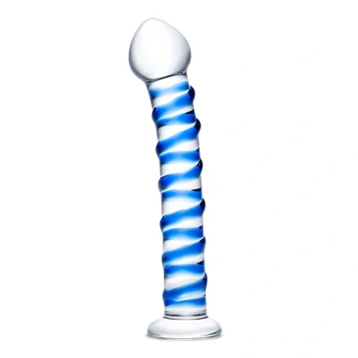 Afbeelding van Toys voor vrouwen Gläs Blue Spiral Glazen Dildo