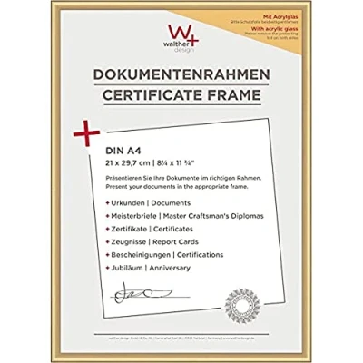 Image de walther design cadre photo or 21 x 29,7 cm (DIN A4) avec verre d’art, en plastique New Lifestyle KVX130G
