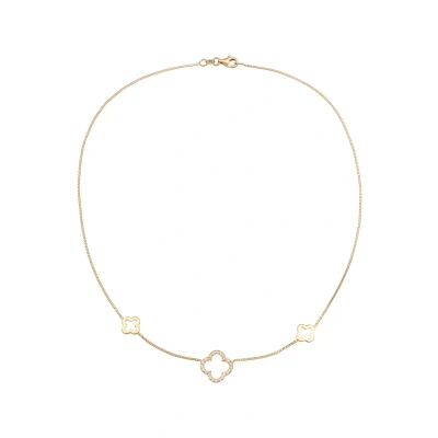 Afbeelding van Elli Dames Halsketting Klaverblad Symbool Geluk met Zirkonia in 925 sterling zilver