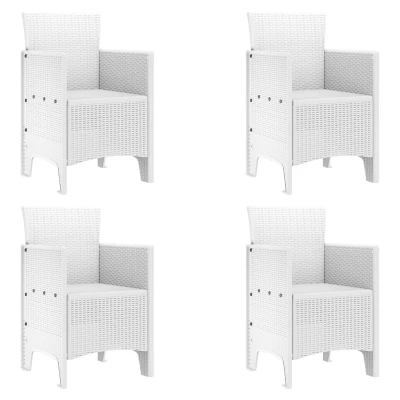 Afbeelding van vidaXL Tuinstoel Set van 4 Wit Poly rattan Standaard Lichtgewicht