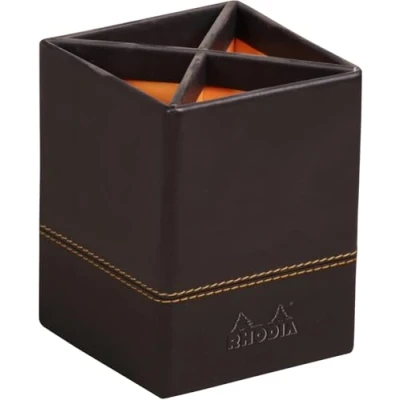Afbeelding van RHODIA 118816C pennenkoker, 8 x 11 cm, oranje buitenkant van kunstleer collectie Home Office Rhodiarama organisatie voor kantoor en opslag design