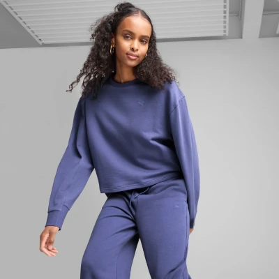 Afbeelding van Puma Relaxed FIT Crewneck Sweater, Dames, Maat: Medium, Blue crystal