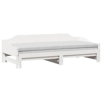 Afbeelding van Slaapbank Met Onderschuifbed 90X200 cm Massief Grenenhout 90 x 200 / Wit