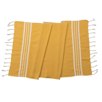 Afbeelding van Kleine Hamamdoek Krem Sultan Mustard Yellow van Lalay