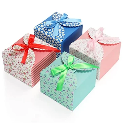 Afbeelding van Belle Vous 20 Pak Papieren Vierkant Geschenk Doosjes met Lint 15 x 9 cm Kleine Voor DIY Huwelijk en Feestgeschenken, Handgemaakte Zeep Snoep