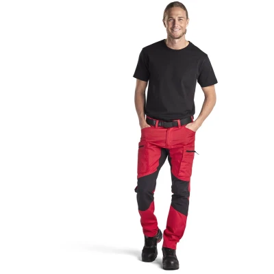 Afbeelding van Blaklader Service werkbroek met stretch 1459 1845 Rood/Zwart C48