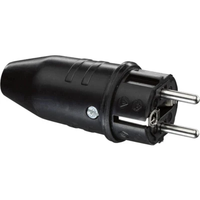 Afbeelding van AS Schwabe 61412 Stekker met randaarde Massief rubber 230 V Zwart IP44