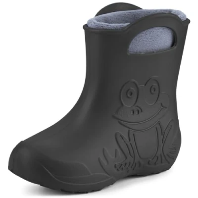 Afbeelding van Ladeheid LA CA FrogWinter Kinder Regenlaarzen Rubber met Binnenschoen EVA Wasbare Karbon/Grau 24/25