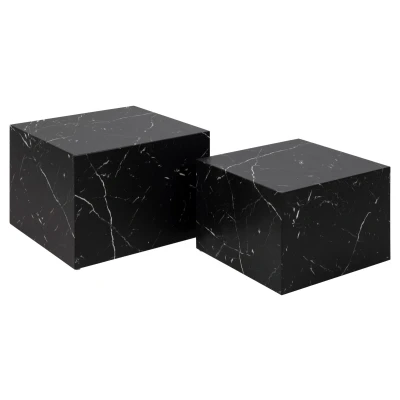 Afbeelding van Salontafel Lima Set van 2 Zwart MDF Giga Living