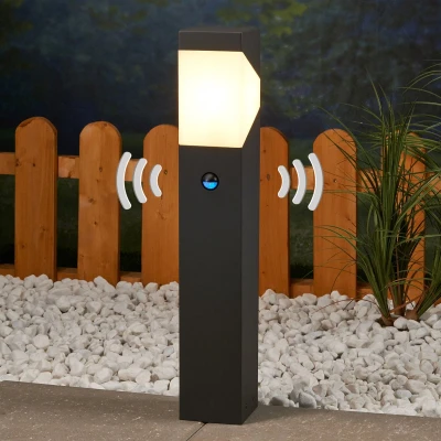Afbeelding van Lucande Sokkellampen 1licht Aluminium, polycarbonaat H: 60 cm E27 grafietgrijs, opaalwit