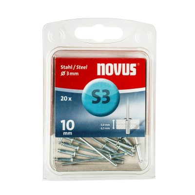 Afbeelding van Novus Blindklinknagel 3x10mm Type S3 staal verzinkt (Per 20 stuks)