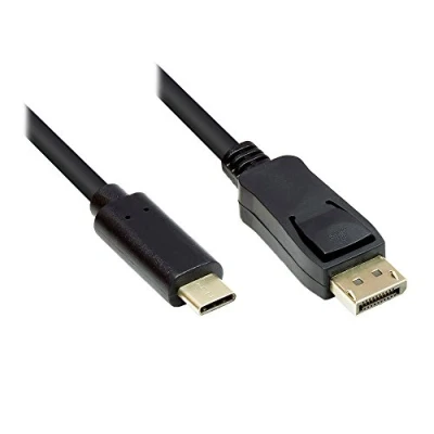 Afbeelding van USB C naar DisplayPort kabel met DP Alt Mode (4K 60 Hz) / zwart 1,8 meter