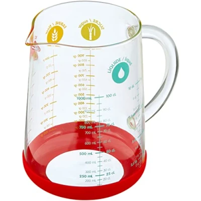 Afbeelding van Pebbly Maatbeker Gehard Glas 1 Liter Vaatwasser /magnetronbestendig