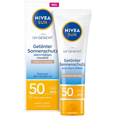 Afbeelding van Nivea SUN UV Gesicht GET. Sonnenschutz BB EBENM. Hautbild 50ML L Zonnebrandcrème, Maat: 50 ml,