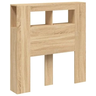 Afbeelding van Hoofdeinde met LED 100x18,5x103,5 cm bewerkt hout sonoma eiken
