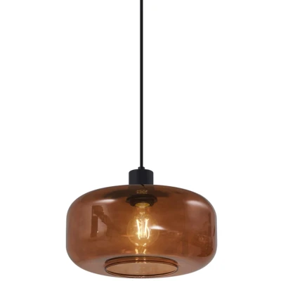 Afbeelding van QAZQA bizle Retro Hanglamp 1 lichts Ø 28 cm Brons Woonkamer Slaapkamer Keuken