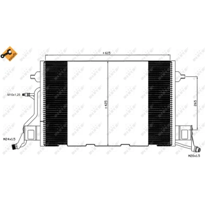 Afbeelding van NRF EASY FIT 35564 Condensor Airco Met afdichtring 14,5 11,7 Aluminium 615 AUDI: A6 C5 Saloon