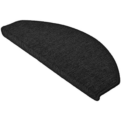 Afbeelding van Beautissu ProStair XXL Trapmatten voor Standaardtrappen 65x24 cm 15 Stuks Zelfklevend Trapmat Afgerond Antraciet