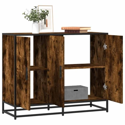 Afbeelding van vidaXL Dressoir 94x35x76 cm bewerkt hout gerookt eikenkleurig